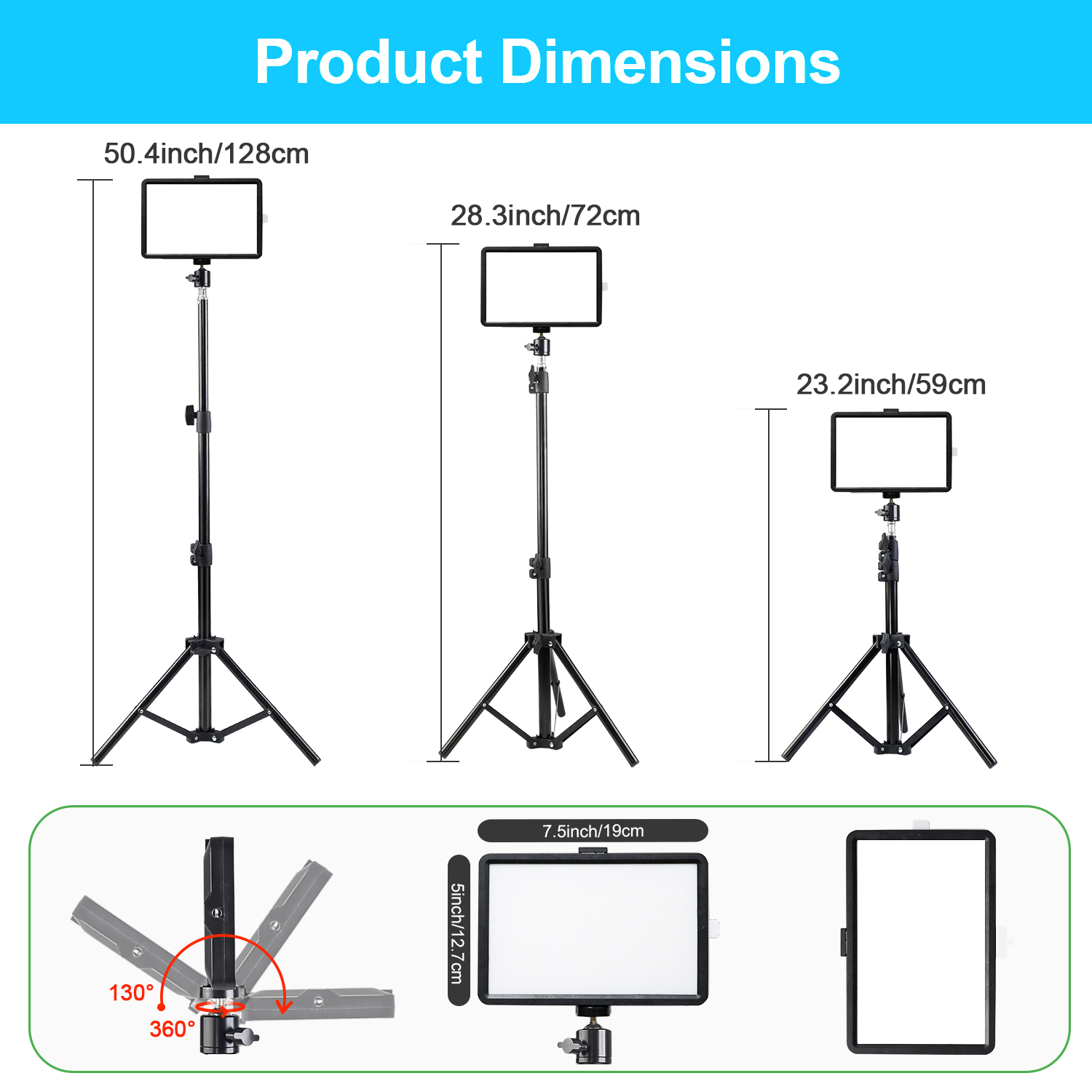 Lampe de remplissage LED carré - Makeup Photography Lighting avis et prix