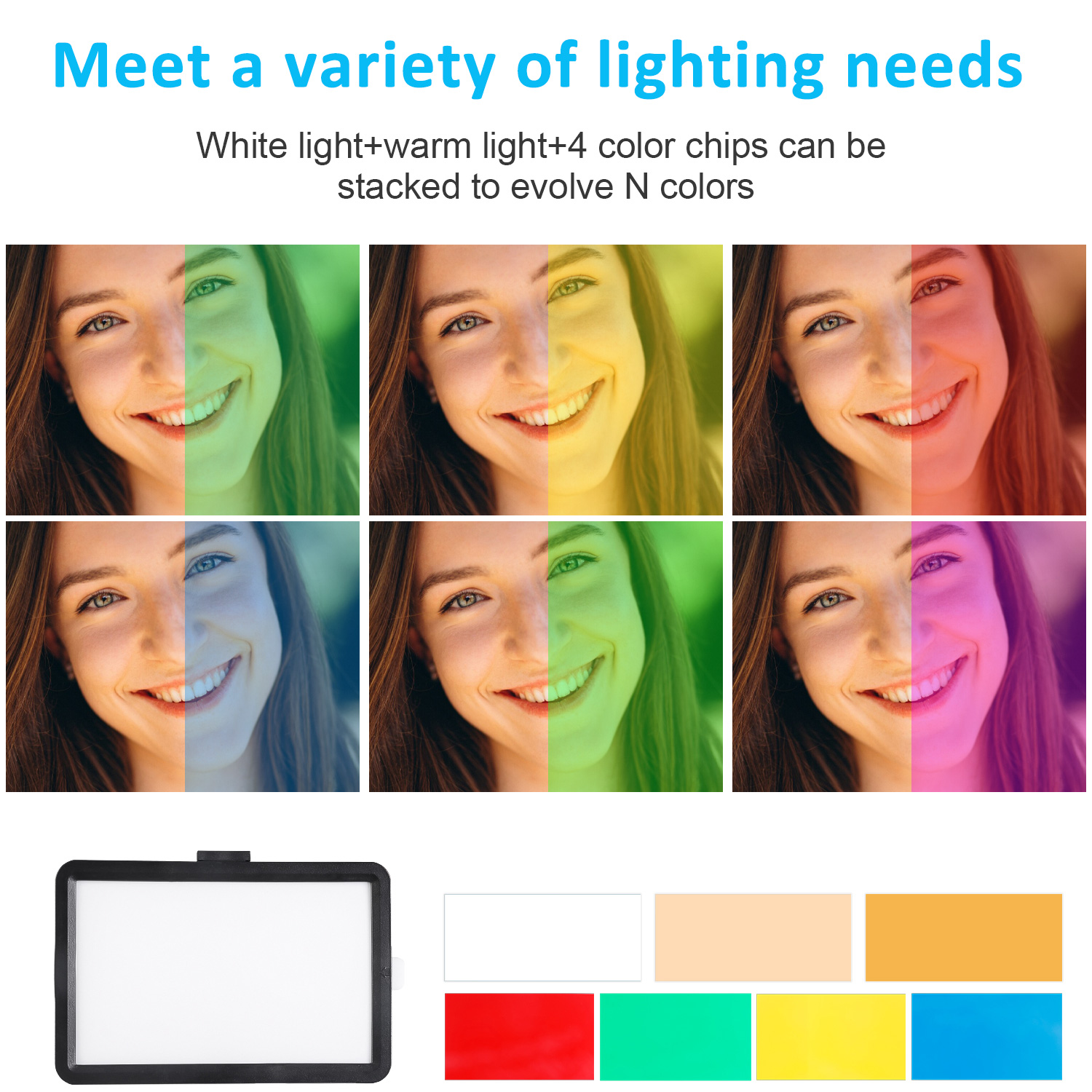 Lampe de remplissage LED carré - Makeup Photography Lighting avis et prix